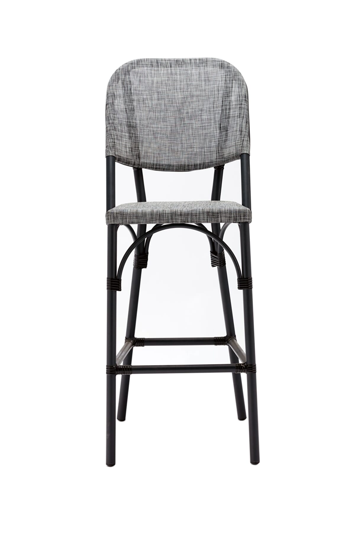 Aluminum Frame with Charcoal Look Outdoor Bar Stool