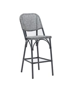 Aluminum Frame with Charcoal Look Outdoor Bar Stool (Side)