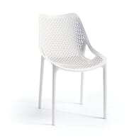 Stackable Indoor/Outdoor White Resin Chair With Triangular Perforated Seat & Back Design