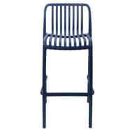 Striped Seat and Back Resin Outdoor Bar Stool in Blue 