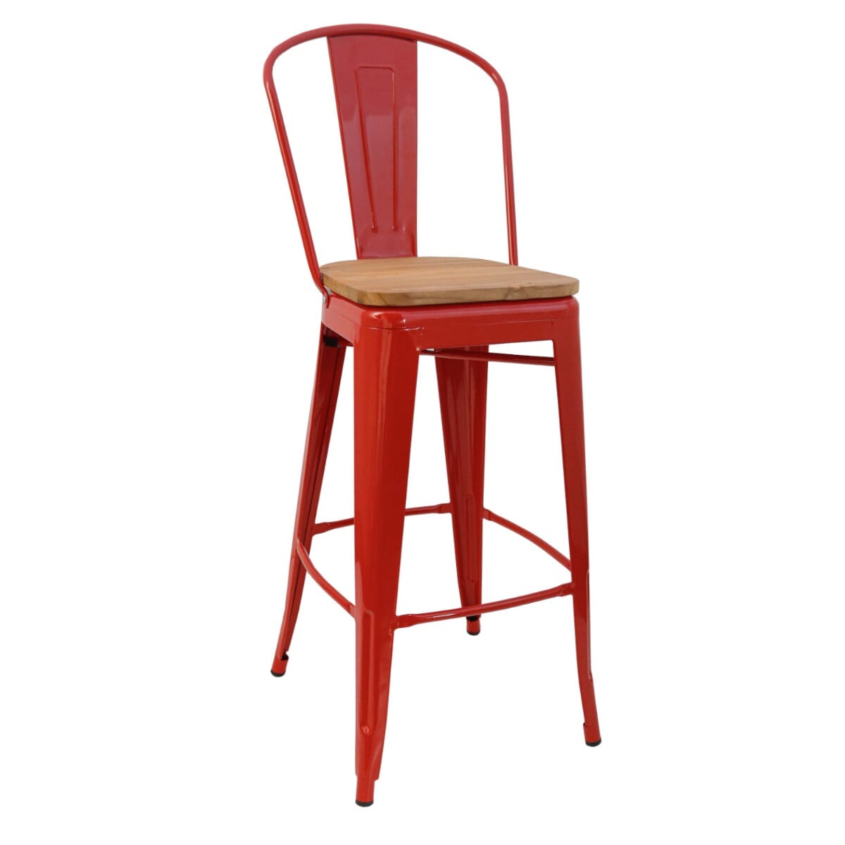 Indoor Steel Barstool - Red Finish