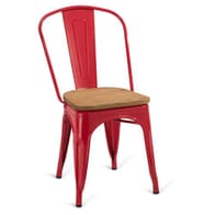 Stackable Indoor Steel Chair - Red Finish