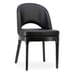 Lily Quick-Ship Upholstered Wood Commercial Dining Chair with Black Vinyl