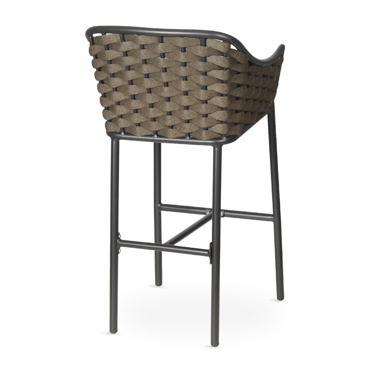 Riviera Outdoor Woven Restaurant Bar Stool in Brown