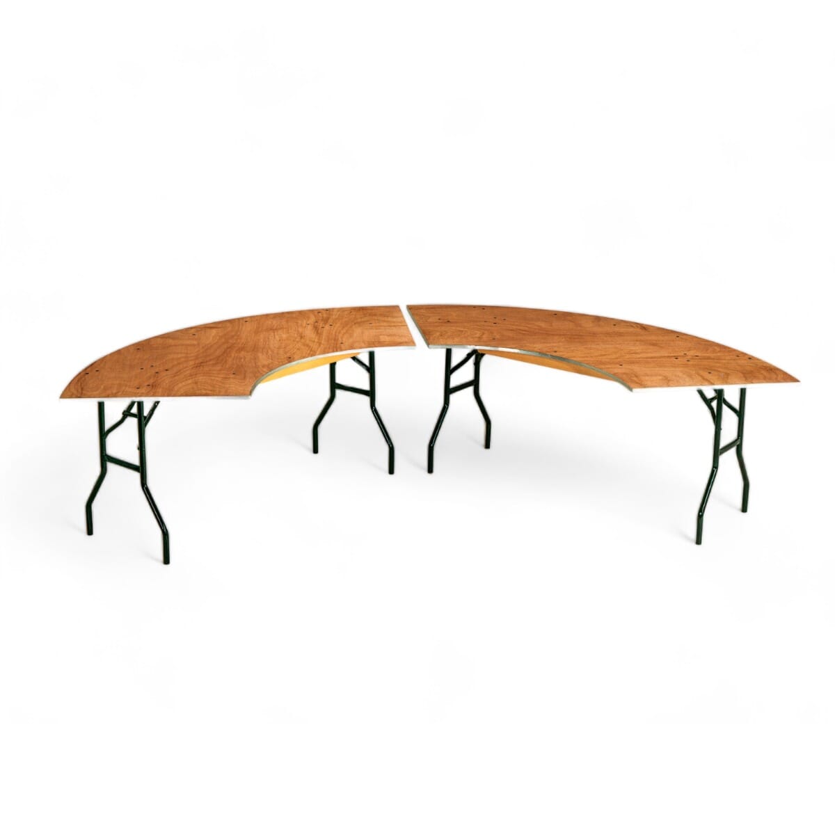 Serpentine Wood Banquet Table with Folding Legs