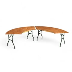 Serpentine Wood Banquet Table with Folding Legs