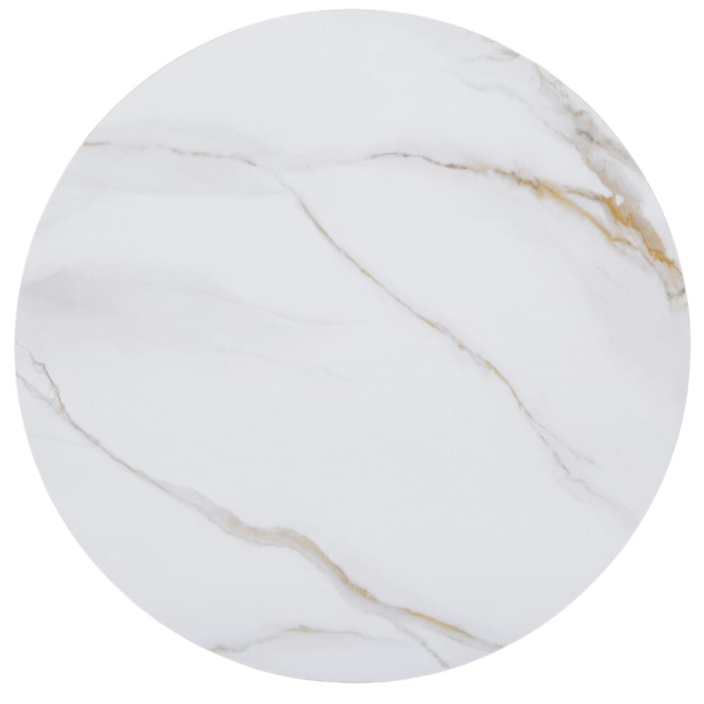 White Sintered Stone with Amber Veins Commercial Table Top