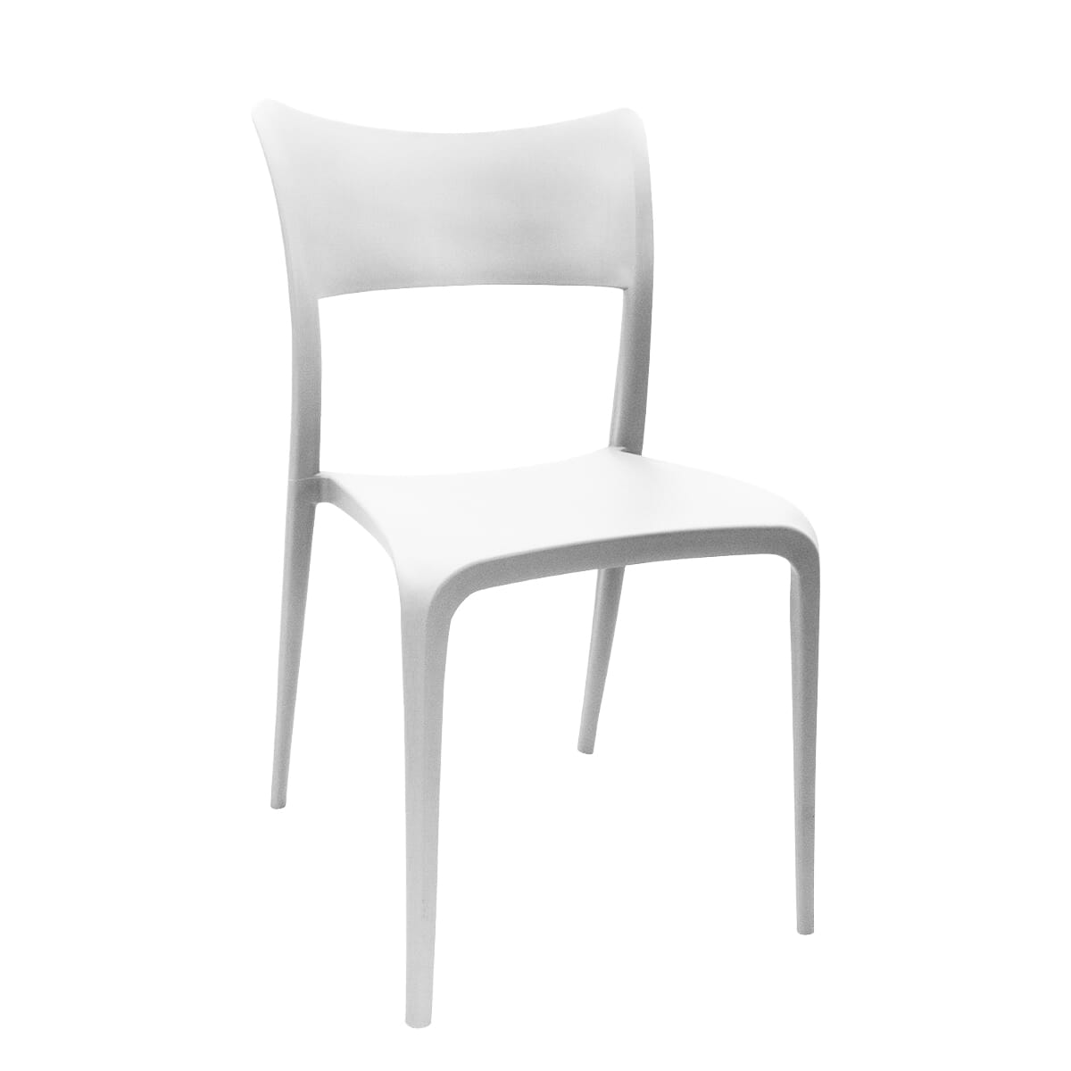 Contemporary Resin Indoor/Outdoor Chair in White