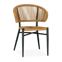 Palmera Stackable Outdoor/Indoor Commercial Chair with Tan Seat and Back