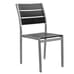 Aluminum Frame Outdoor Stackable Restaurant Chair With Black Synthetic Teak Slats