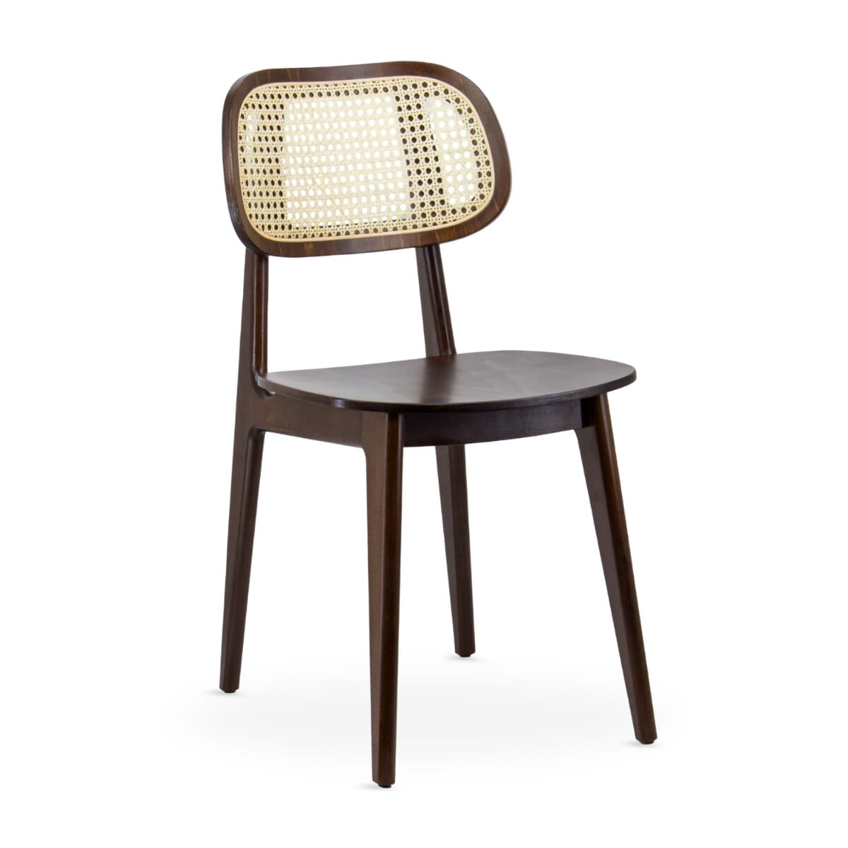 Tefi Wood Commercial Dining Chair in Walnut