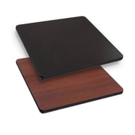 Commercial Laminate Square Drop Leaf Table Top in Mahogany (36”x 36” to 51” Round)