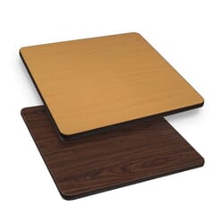 Laminate Square Commercial Drop Leaf Table Top in Walnut (36”x 36” to 51” Round)