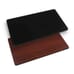 Rectangular Reversible Round Laminate Commercial Table Top in Mahogany/Black with Black T-Mold