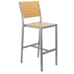 Aluminum Frame Outdoor Restaurant Bar Stool With Tan Synthetic Teak Slats