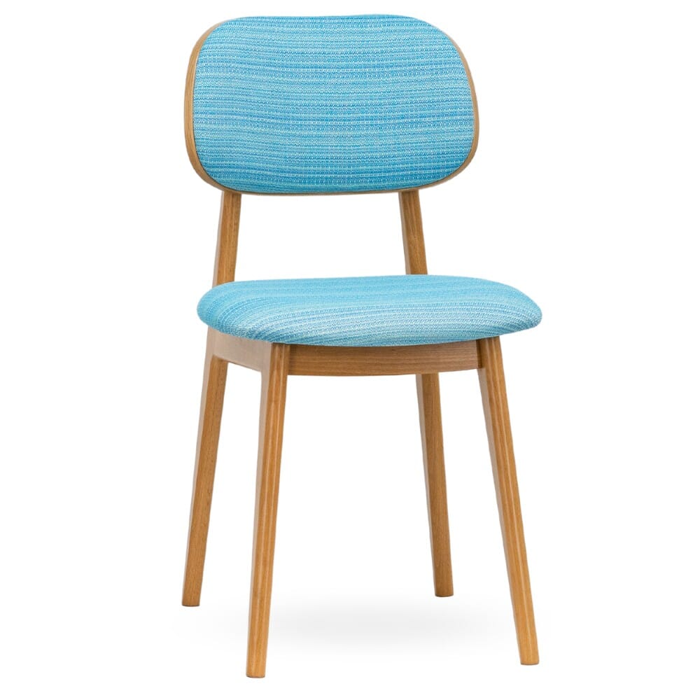 Fully Upholstered Lola Beech Wood Commercial Chair in Natural