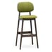 Fully Upholstered Lola European Beech Wood Commercial Bar Stool in Walnut