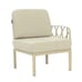Commercial outdoor chair with right side arm in beige