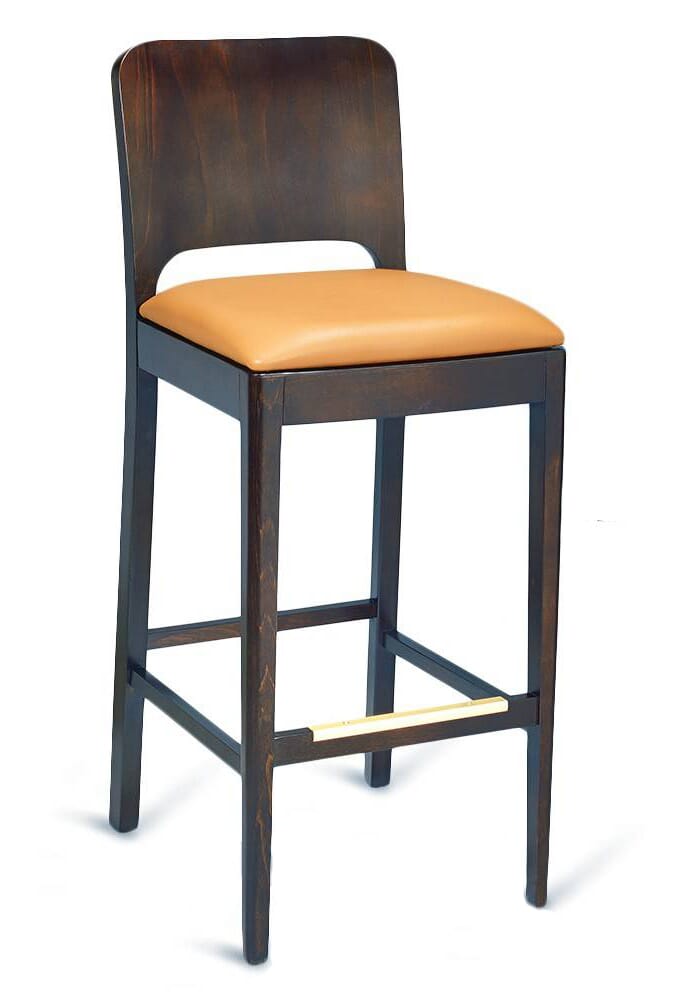 European Beechwood Restaurant Bar Stool in Walnut