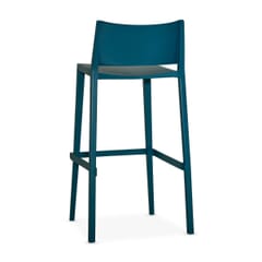 Vetra Stackable Outdoor Blue Resin Commercial Bar Stool