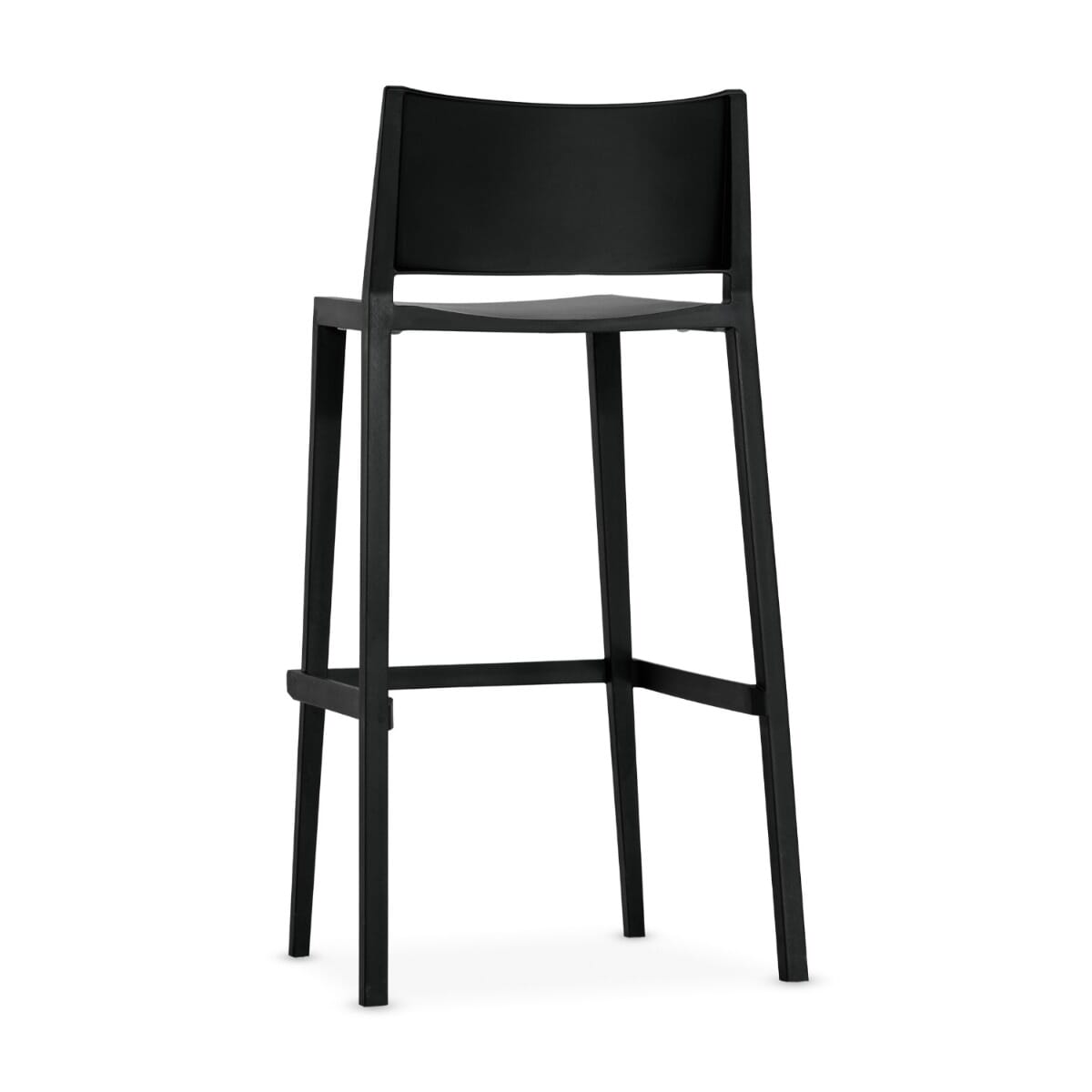 Vetra Stacking Outdoor Black Resin Commercial Bar Stool