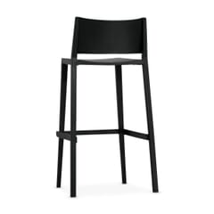 Vetra Stacking Outdoor Black Resin Commercial Bar Stool