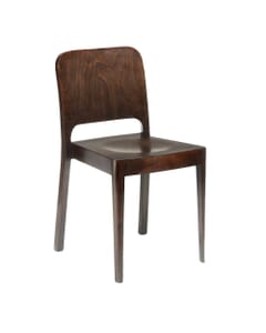 European Beechwood  Stackable Commercial Chair with Veneer Seat and Back in Walnut (Front)