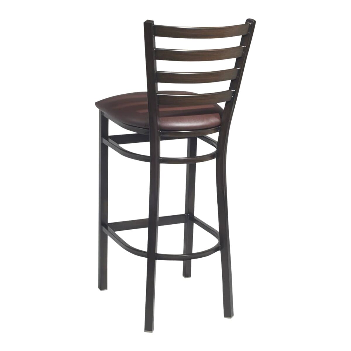 Metal Ladderback Side Bar Stool in Walnut