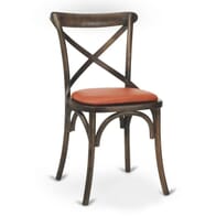 Antique Oak Wood Cross-Back Commercial Chair