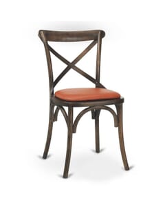 Antique Oak Wood Cross-Back Commercial Chair