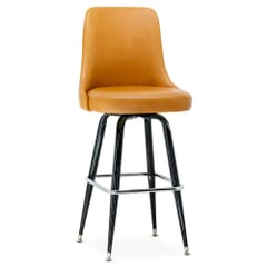 Finn Metal Bar Stool with Upholstered Seat