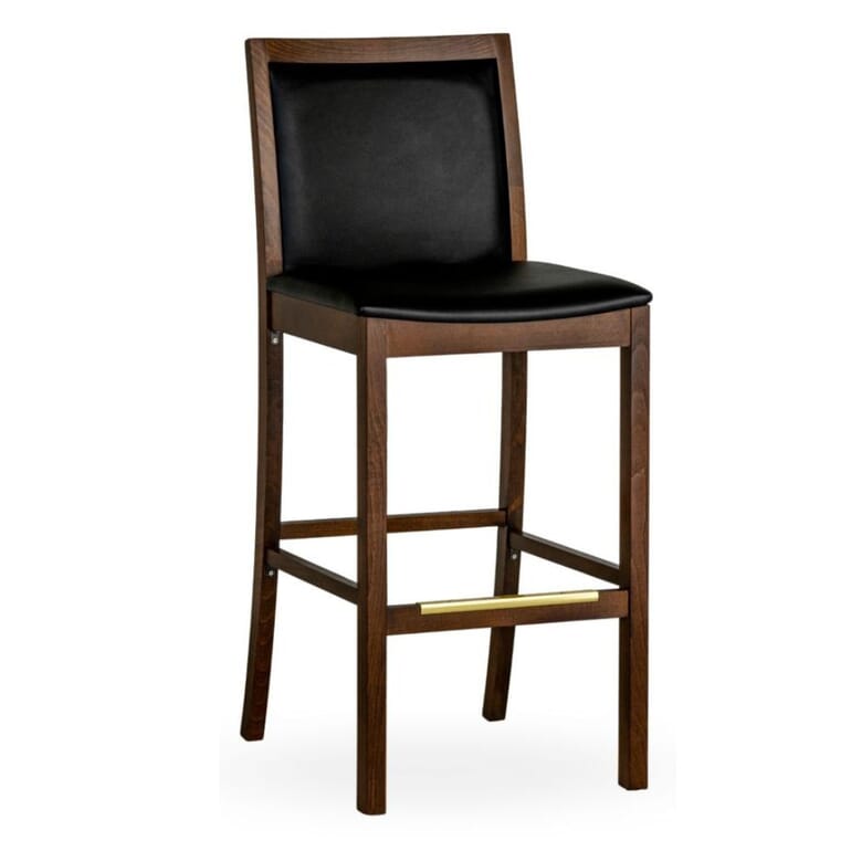 Walnut Wood Morgan Restaurant Bar Stool with Upholstered Seat Back