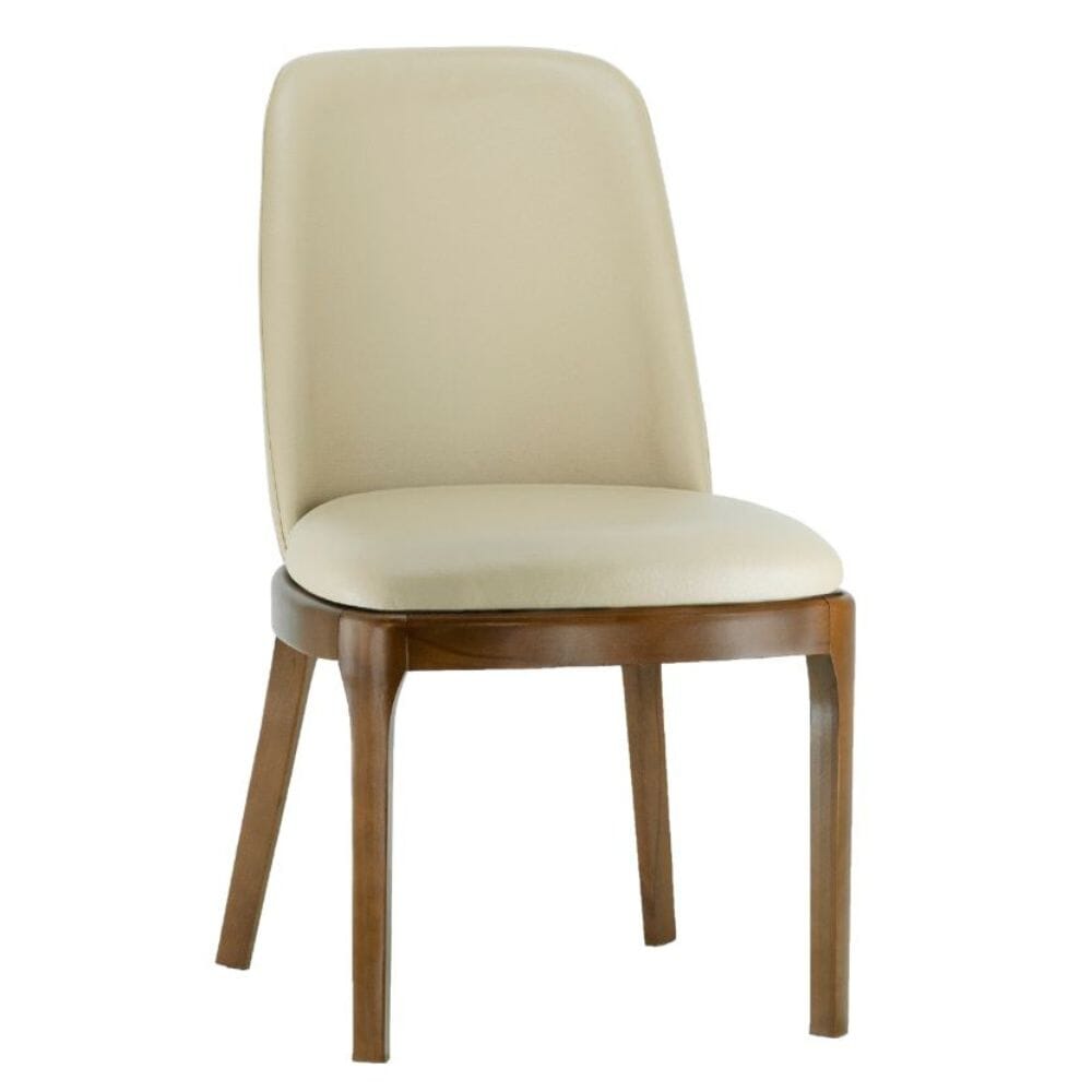 Custom Upholstered Walnut Finish Townsend Commercial Dining Chair