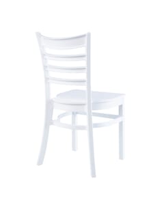 Stackable Ladderback Indoor/Outdoor Restaurant Chair in White 