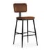 Willet Fully Upholstered Industrial Steel Restaurant Bar Stool in Black
