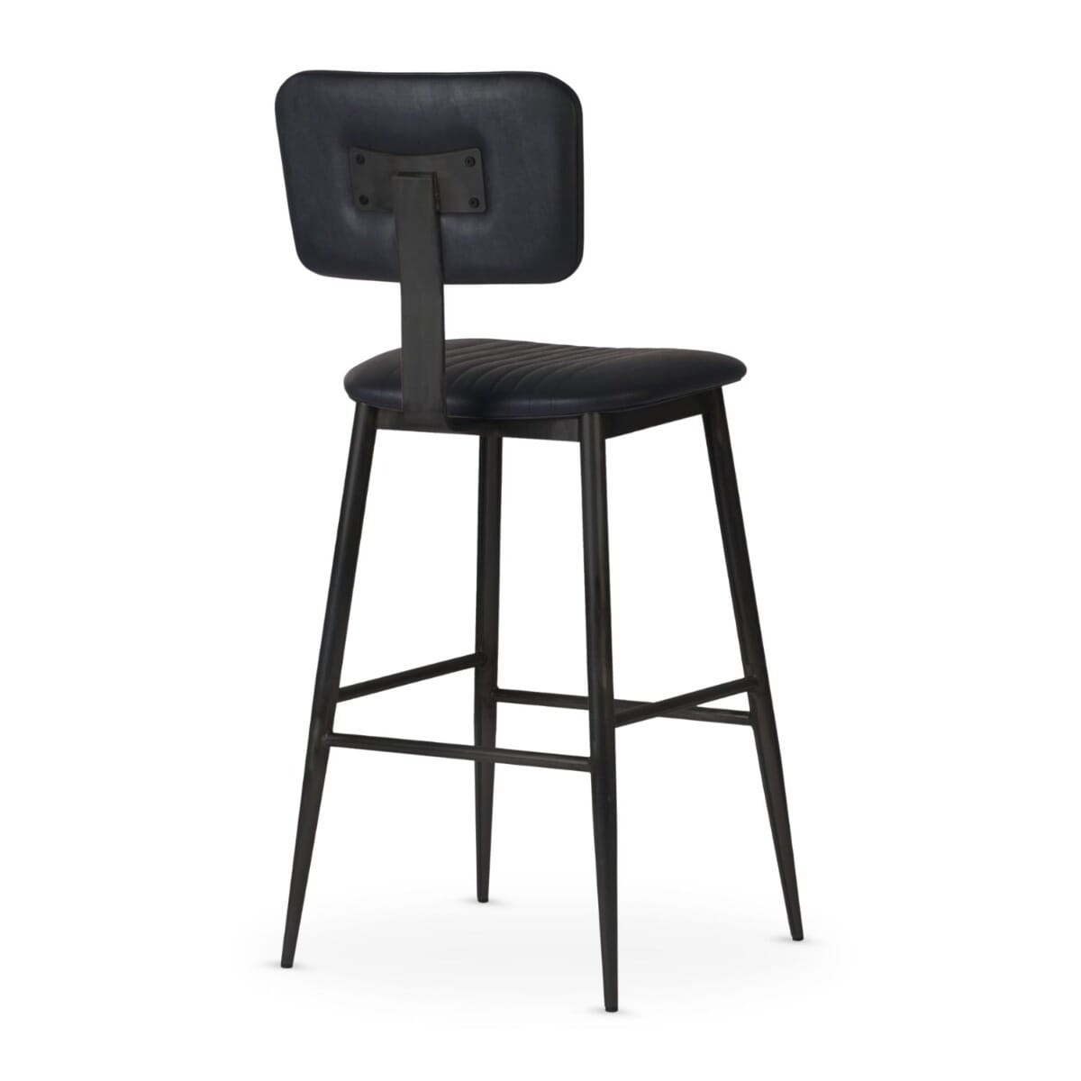 Willet Fully Upholstered Industrial Steel Restaurant Bar Stool in Black