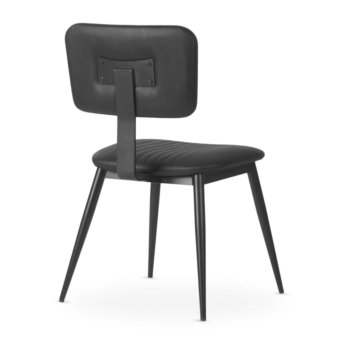 Quick Ship Willet Fully Upholstered Industrial Steel Restaurant Chair in Black